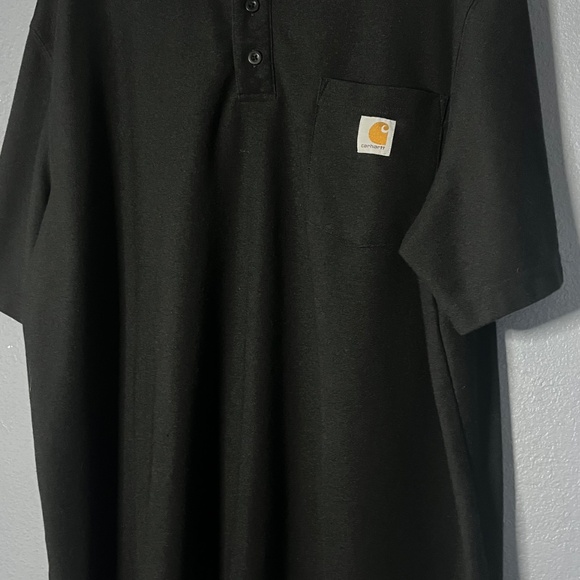 Carhartt Original Fit Pocket Polo Mens 2XL K570 Black Loose Fit Lightweight S/S - Picture 4 of 8